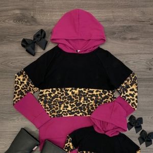 LAST FOUR. Plum & Cheetah Hoodie